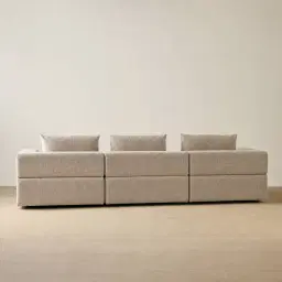 Riviera III Mushroom Chenille 3 Pieces Modular Fabric Sofa