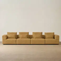 Riviera III Tuscan Sun Chenille 4 Pieces Modular Fabric Sofa