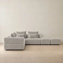 Riviera III Silk Grey Fabric Modular Sofa
