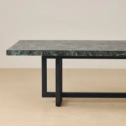 Grayson Matte Black Rectangular Dining Table with Matte Emerald Green Sintered Stone Top - 268x118cm