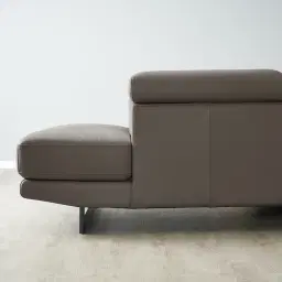 Aster Warm Stone Grey Modular Right Chaise Lounge - Black Legs