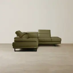 Aster Garden Green Modular Right Chaise Lounge - Black Legs