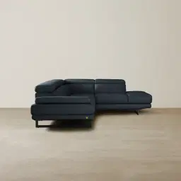 Aster Night Blue Modular Right Chaise Lounge - Black Legs