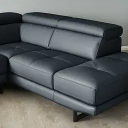 Aster Night Blue Modular Right Chaise Lounge - Black Legs