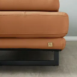 Aster Savannah Brown Modular Right Chaise Lounge - Black Legs