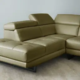 Aster Garden Green Modular Left Chaise Lounge - Black Legs