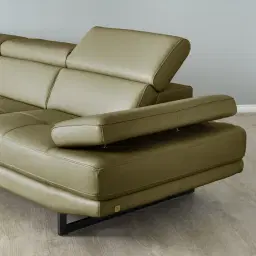 Aster Garden Green Modular Left Chaise Lounge - Black Legs