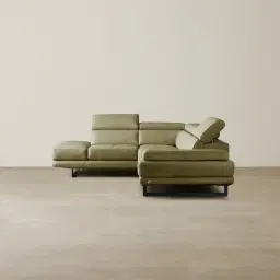 Aster Garden Green Modular Left Chaise Lounge - Black Legs