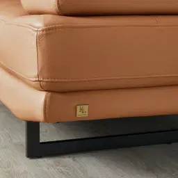 Aster Savannah Brown Modular Left Chaise Lounge - Black Legs