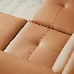 Aster Savannah Brown Modular Left Chaise Lounge - Black Legs