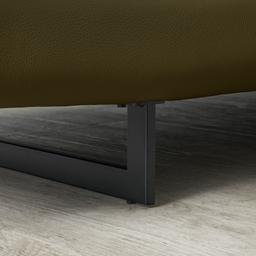 Lennox Garden Green Leather 3-Seater Sofa - Black Legs