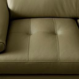 Lennox Garden Green Leather 3-Seater Sofa - Black Legs