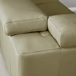 Alessia Garden Green Leather Dual Electric Recliner Lounge - Right - Black Legs