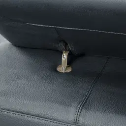 Alessia Night Blue Leather Dual Electric Recliner Lounge - Right - Black Legs