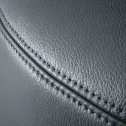 Vermont Night Blue Leather Swivel Chair - Silver Stainless Steel Leg