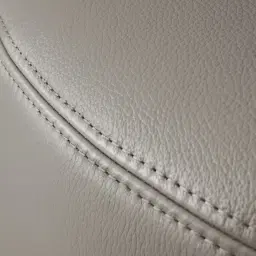 Vermont Warm Stone Grey Leather Swivel Chair - Silver Stainless Steel Leg