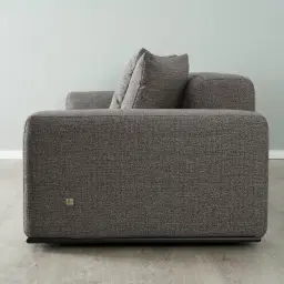 Erica Graphite Woven Fabric 4-Seater Sofa - Black Legs