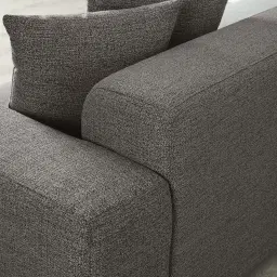 Erica Graphite Woven Fabric 4-Seater Sofa - Black Legs