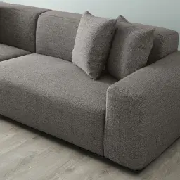 Erica Graphite Woven Fabric 4-Seater Sofa - Black Legs