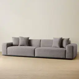 Erica Graphite Woven Fabric 4-Seater Sofa - Black Legs