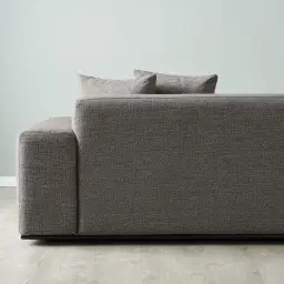 Erica Graphite Woven Fabric 4-Seater Sofa - Black Legs