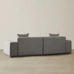 Erica Graphite Woven Fabric 3-Seater Sofa - Black Legs