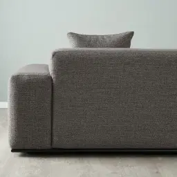 Erica Graphite Woven Fabric 3-Seater Sofa - Black Legs