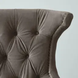 Deco Mushroom Velvet Armchair - Dark Brown Legs