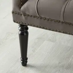 Deco Mushroom Velvet Armchair - Dark Brown Legs