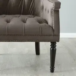 Deco Mushroom Velvet Armchair - Dark Brown Legs