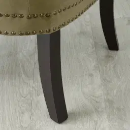 Deco Olive Green Velvet Armchair - Dark Brown Legs