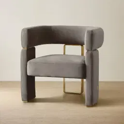 Daniella Mushroom Velvet Occasional Chair