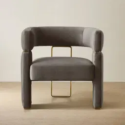 Daniella Mushroom Velvet Occasional Chair