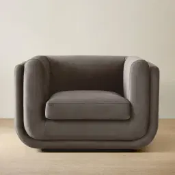 Clementine Mushroom Velvet Occasional Chair