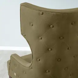 Berdine Olive Green Velvet Occasional Chair