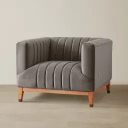 Astoria III Mushroom Velvet Occasional Chair