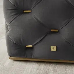 Empress Charcoal Velvet 3-Seater Sofa