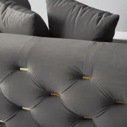 Empress Charcoal Velvet 3-Seater Sofa