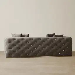 Empress Mushroom Velvet 3-Seater Sofa