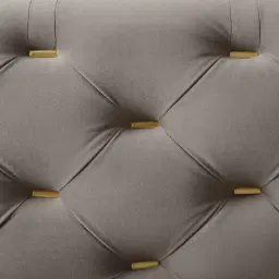 Empress Mushroom Velvet 3-Seater Sofa