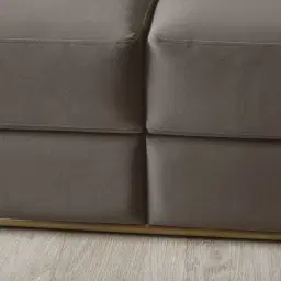 Empress Mushroom Velvet 3-Seater Sofa