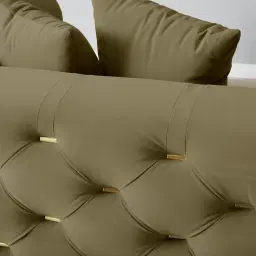 Empress Olive Green Velvet 3-Seater Sofa