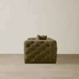 Empress Olive Green Velvet 3-Seater Sofa