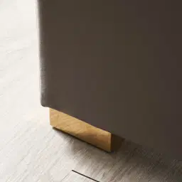 Gertrude Mushroom Velvet King Bed - Brushed Champagne Gold Stainless Steel Frame