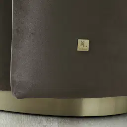 Reina Asymmetrical Mushroom Velvet Chair - Brushed Champagne Gold Stainless Steel Legs Right Apex