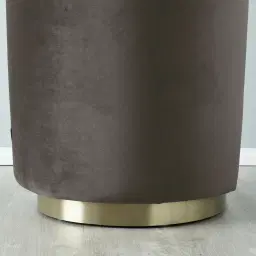 Reina Asymmetrical Mushroom Velvet Chair - Brushed Champagne Gold Stainless Steel Legs Left Apex