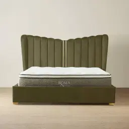 Madrid Olive Green Velvet King Bed