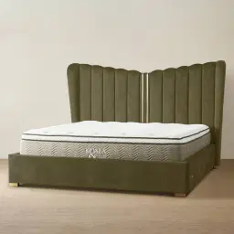 Madrid Olive Green Velvet King Bed