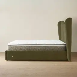Madrid Olive Green Velvet King Bed