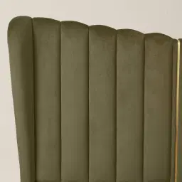 Madrid Olive Green Velvet King Bed